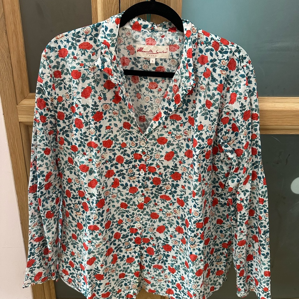 Manuelle Guibal Monia Print Floral Blouse Size 3